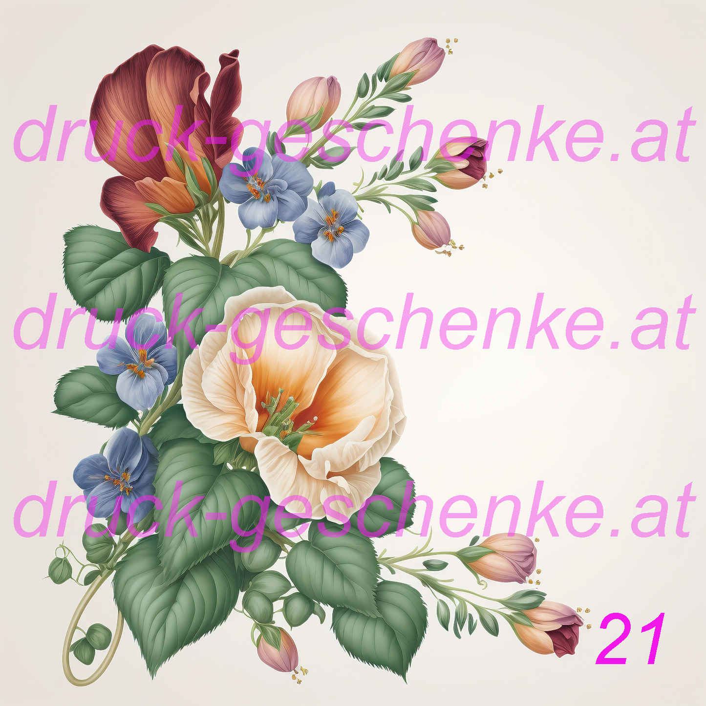 Reispapier quadratische blumenbilder