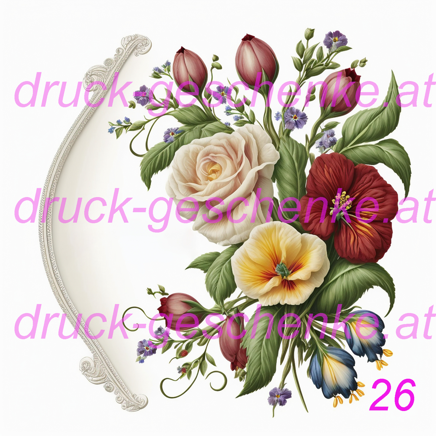 Reispapier quadratische blumenbilder