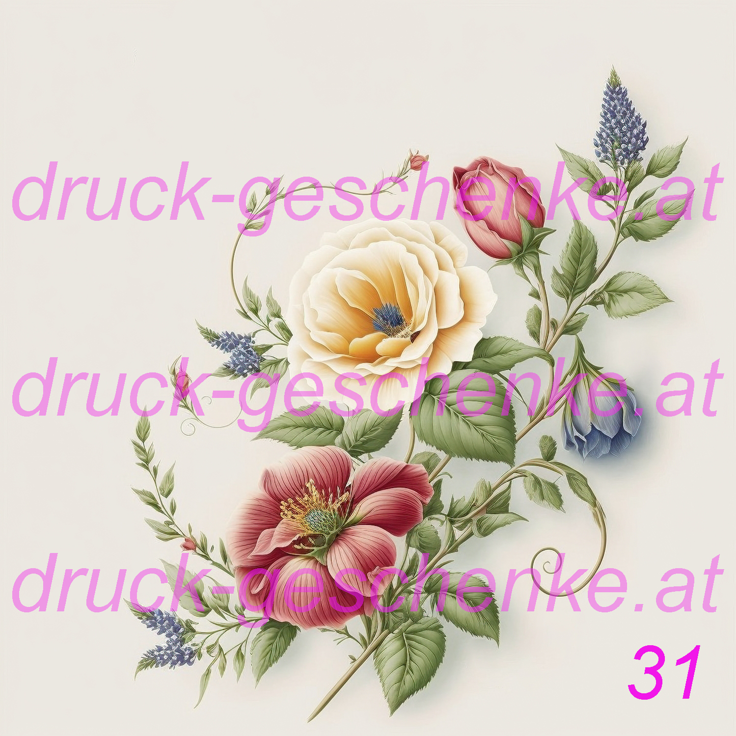 Reispapier quadratische blumenbilder
