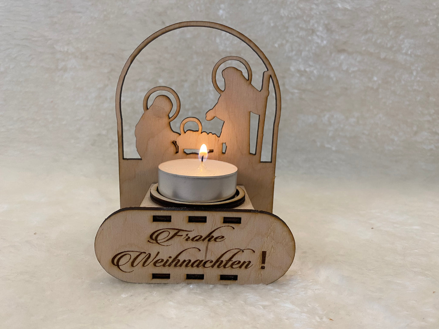 Weihnachtskrippe Kerzenhalter