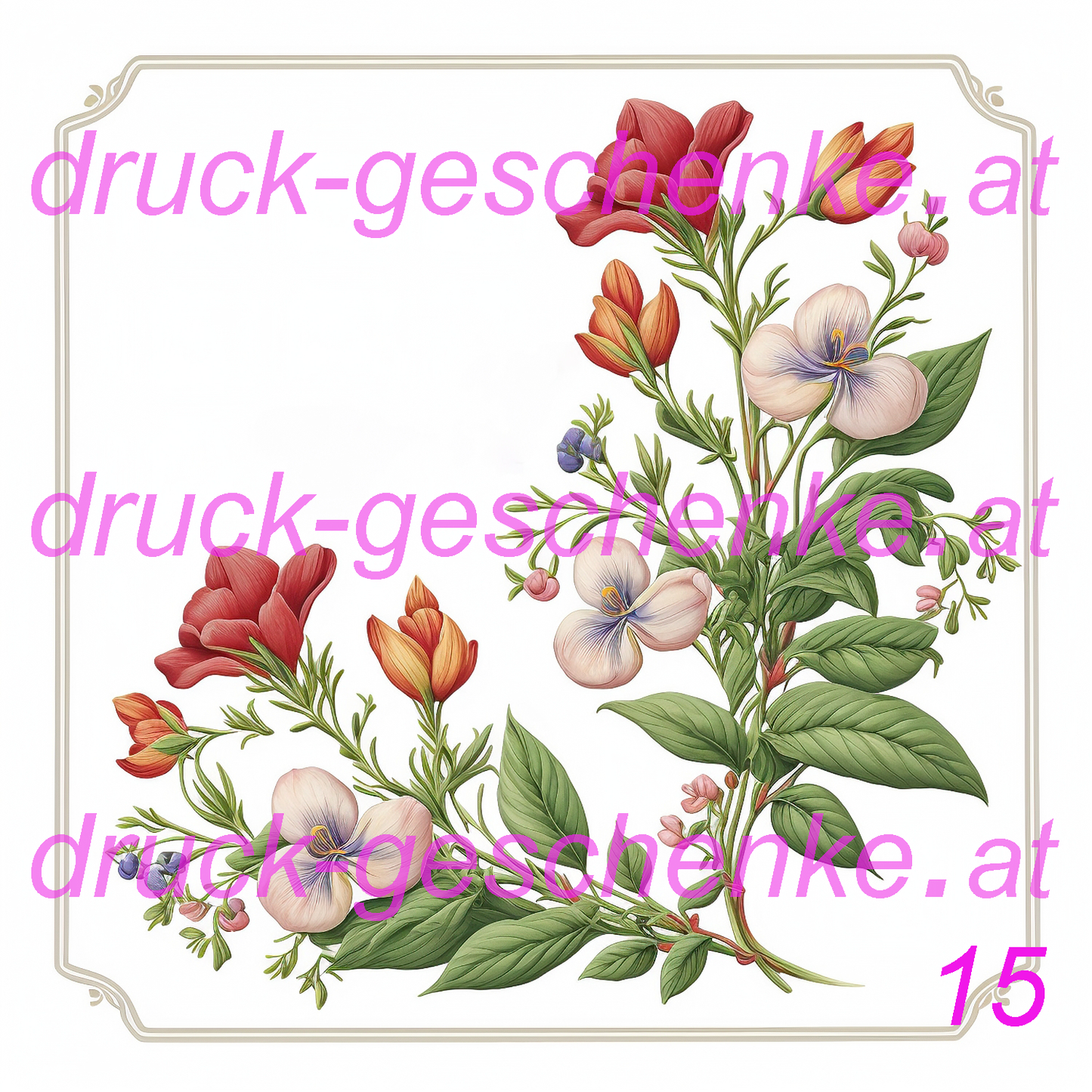 Reispapier quadratische blumenbilder