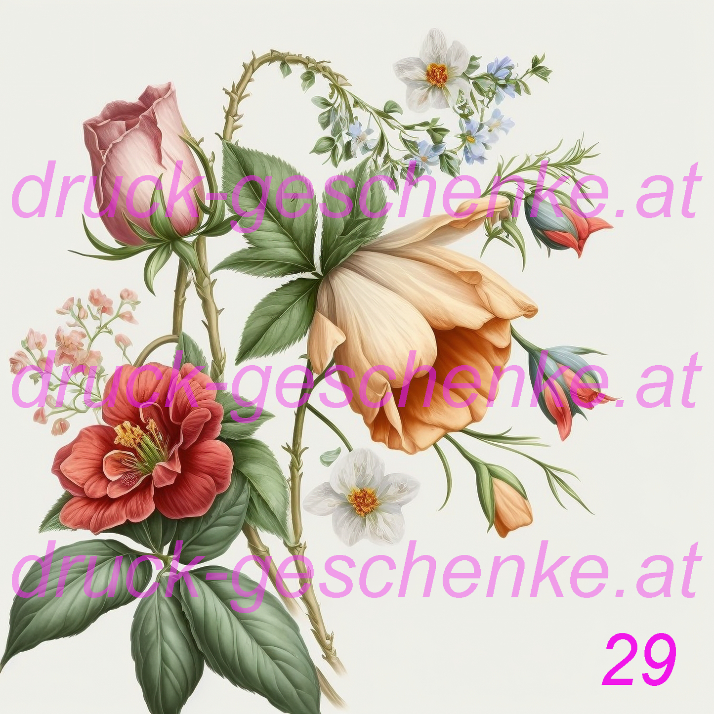 Reispapier quadratische blumenbilder