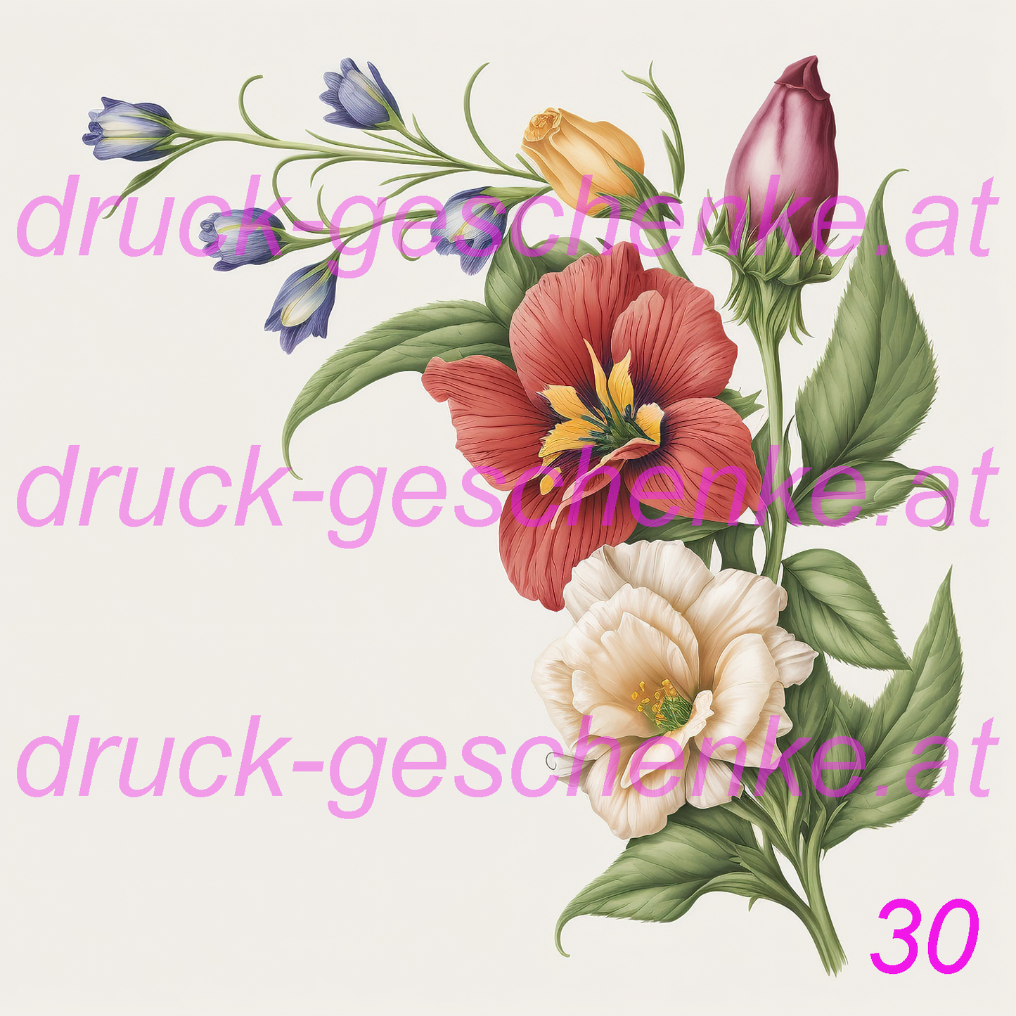 Reispapier quadratische blumenbilder
