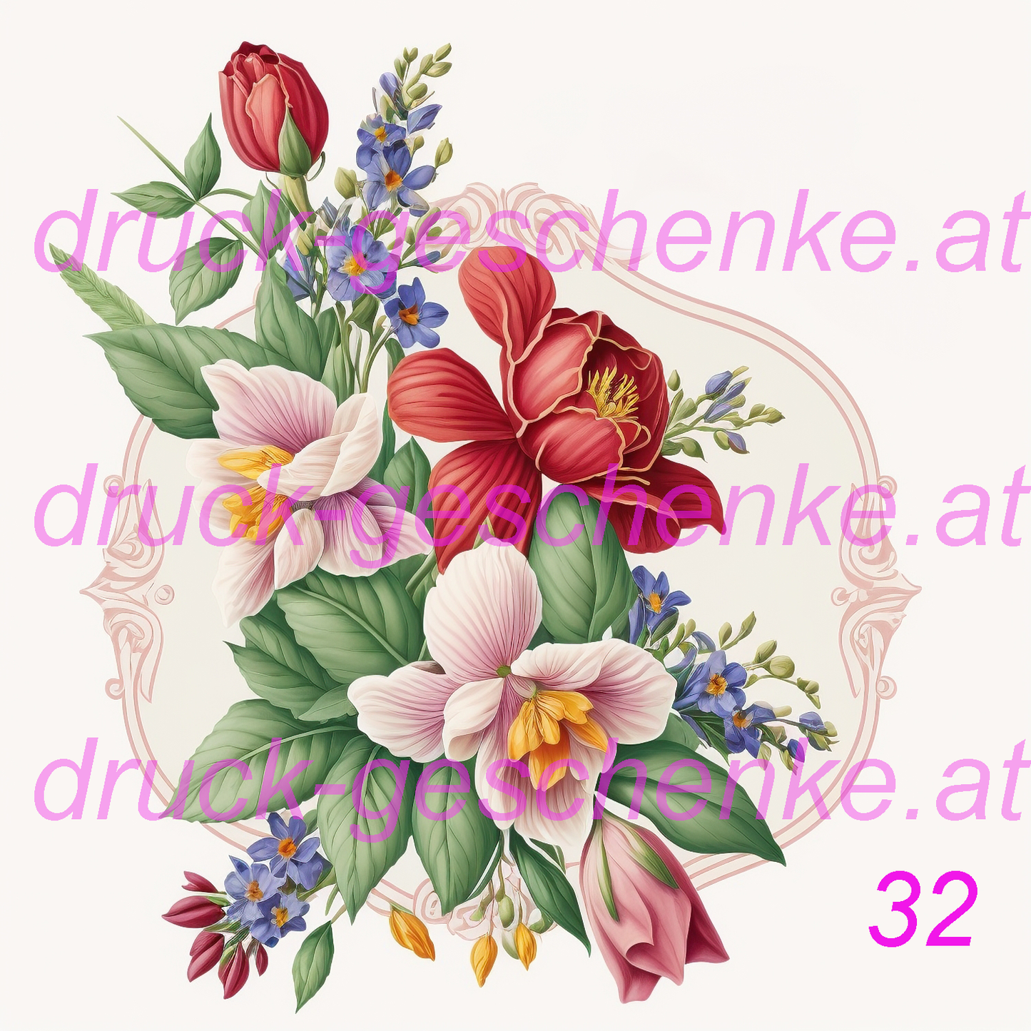 Reispapier quadratische blumenbilder