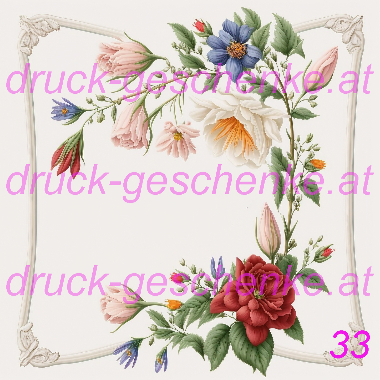 Reispapier quadratische blumenbilder