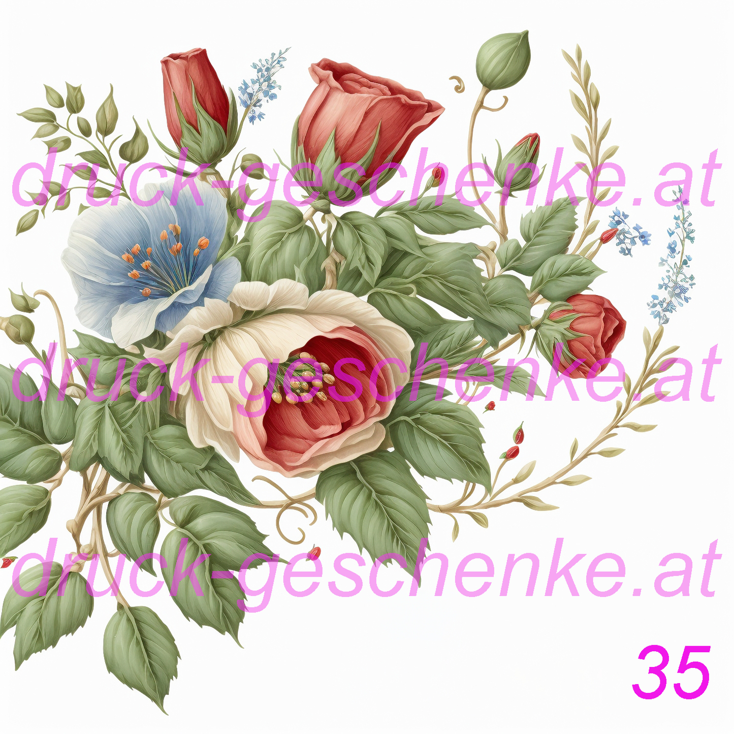 Reispapier quadratische blumenbilder