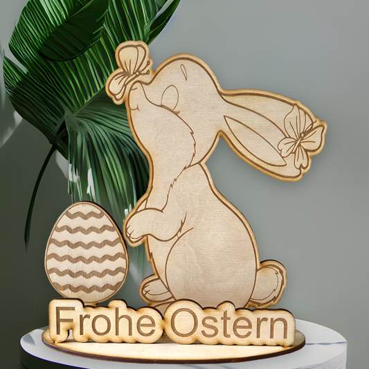 Personalisierter Osterhase aus Sperrholz